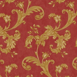 藤蔓花兒_紅底金花(2H3507)